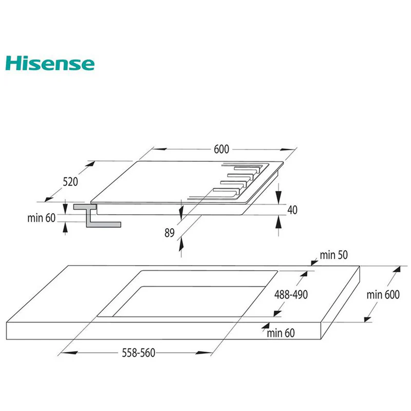 Hisense GM642XHS 60cm Gas Hob Stainless Steel - Image 10