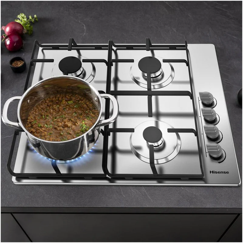 Hisense GM642XHS 60cm Gas Hob Stainless Steel - Image 8