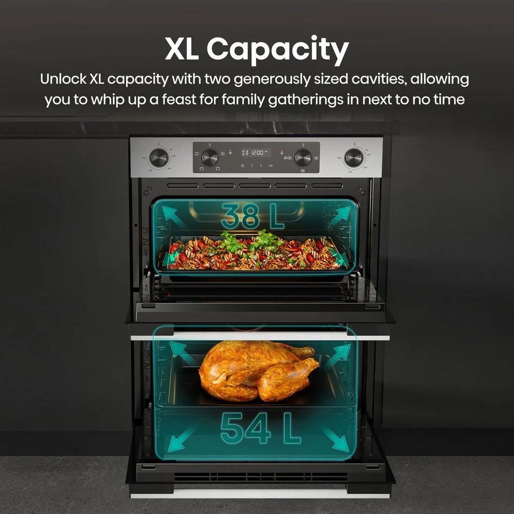 Hisense Hi6 BUD714221CX 54/38L Built Under Electric Double Oven Stainless Steel - A Rated - Image 3