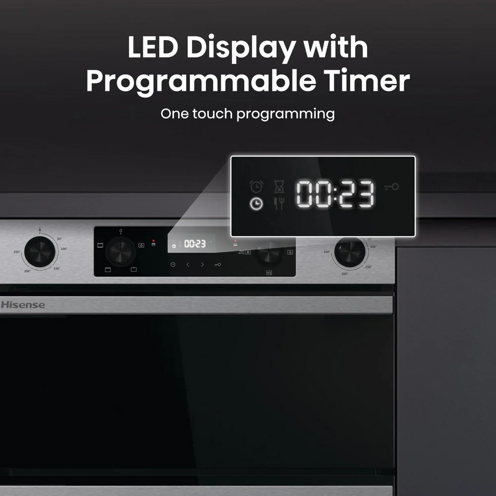 Hisense Hi6 BUD714221CX 54/38L Built Under Electric Double Oven Stainless Steel - A Rated - Image 9