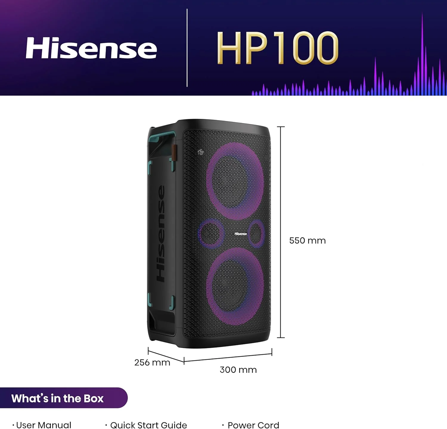 Hisense Party Rocker One 300W Portable Bluetooth Party Speaker HP100 - Image 4