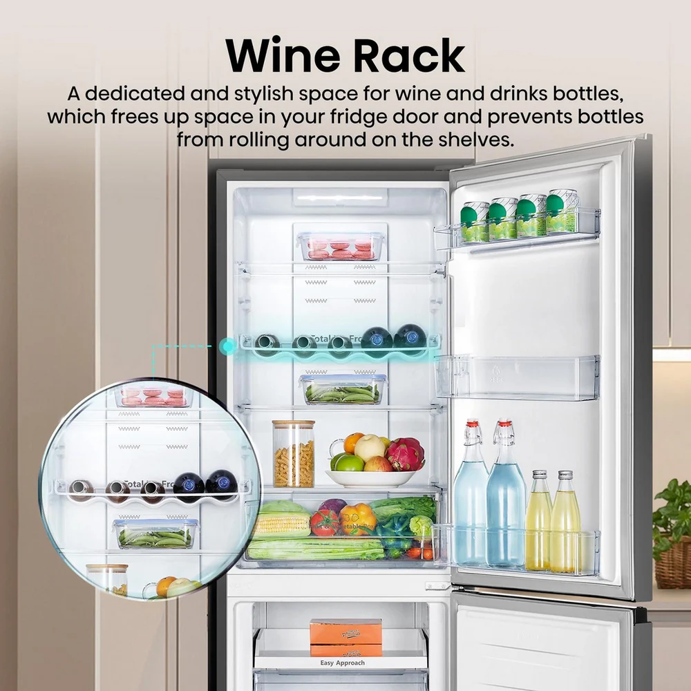 Hisense RB327N4ABD Fridge Freezer Frost Free Freestanding 50/50 182cm Tall 256L - Black - Image 8
