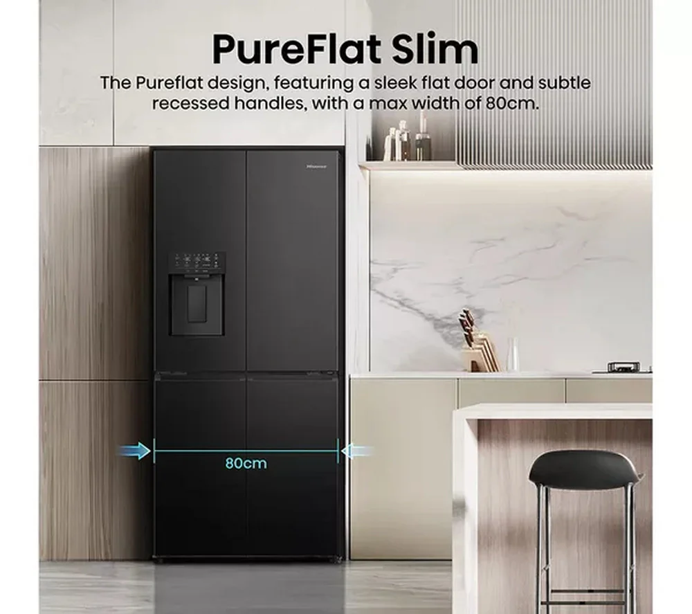 Hisense RQ5P470SYFD PureFlat Non-Plumbed Total No Frost American Fridge Freezer Black - Image 4