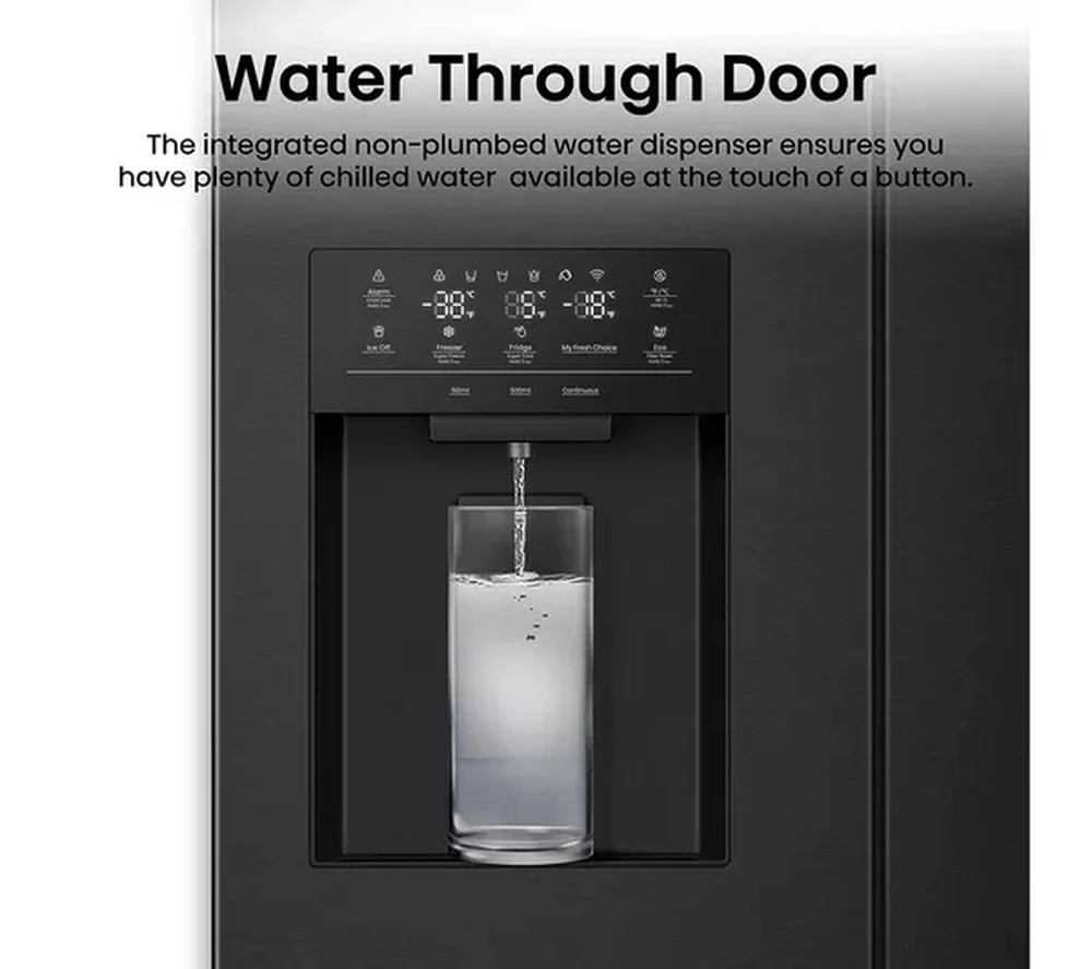 Hisense RQ5P470SYFD PureFlat Non-Plumbed Total No Frost American Fridge Freezer Black - Image 7