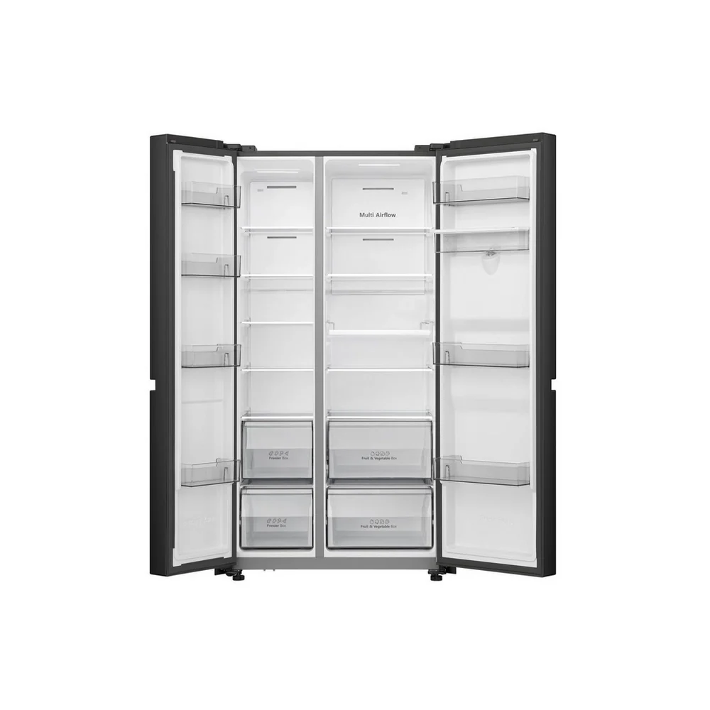 Hisense RS840N4WFE Freestanding Frost Free American Fridge Freezer Black Stainless Steel - Image 4