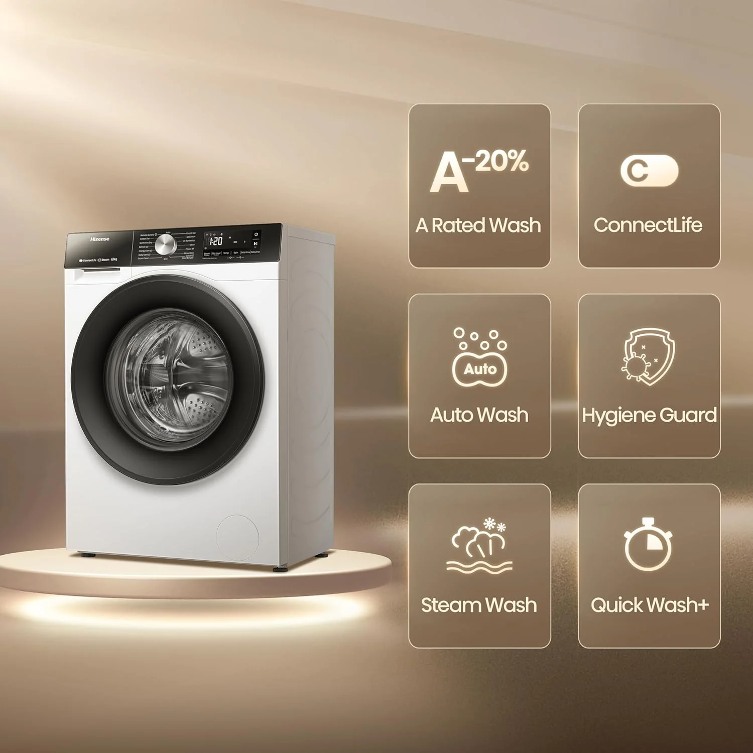 Hisense WD3S8043BW3 3S Series 8+5kg 1400 Spin WiFi-enabled Washer Dryer White - Image 2