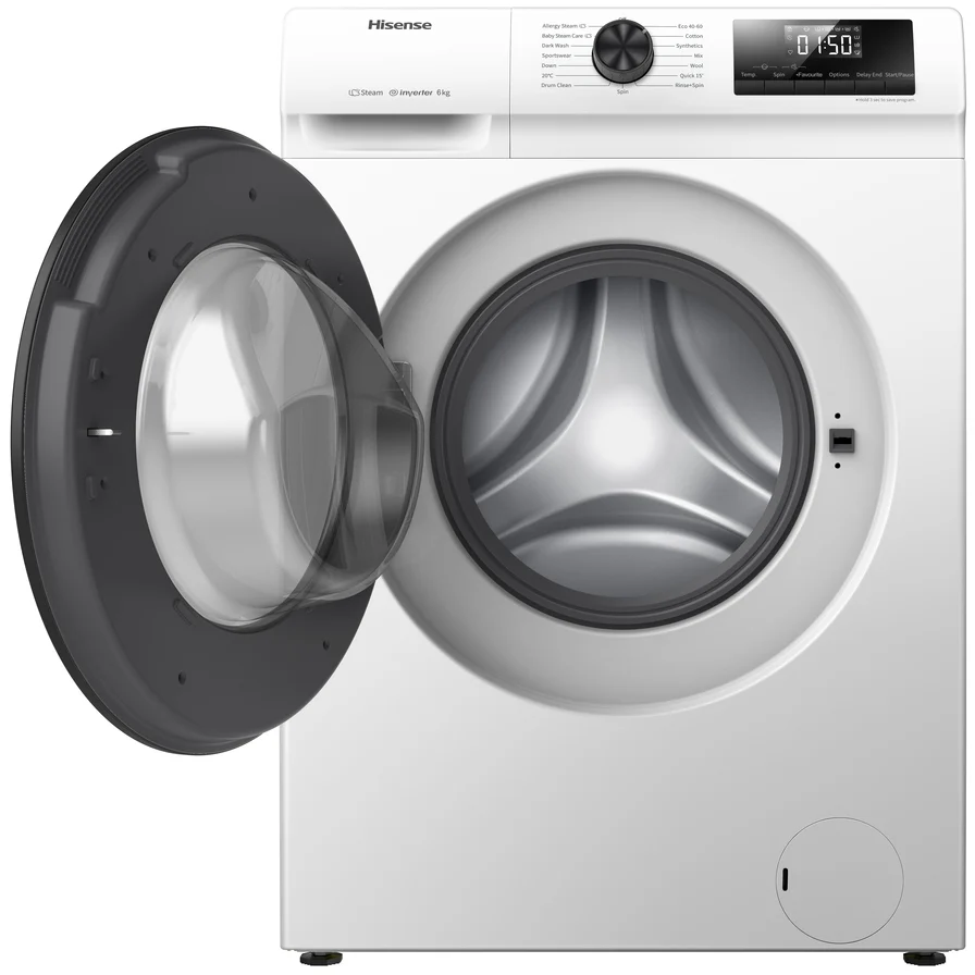 Hisense WFQP7012EVM 7kg 1200 Spin Freestanding Front Load Washing Machine White - Image 2