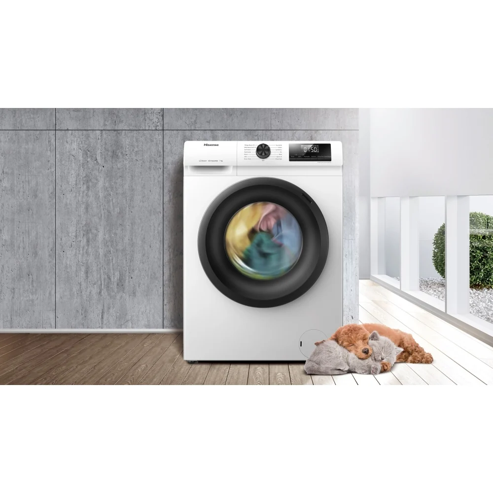 Hisense WFQP7012EVM 7kg 1200 Spin Freestanding Front Load Washing Machine White - Image 5