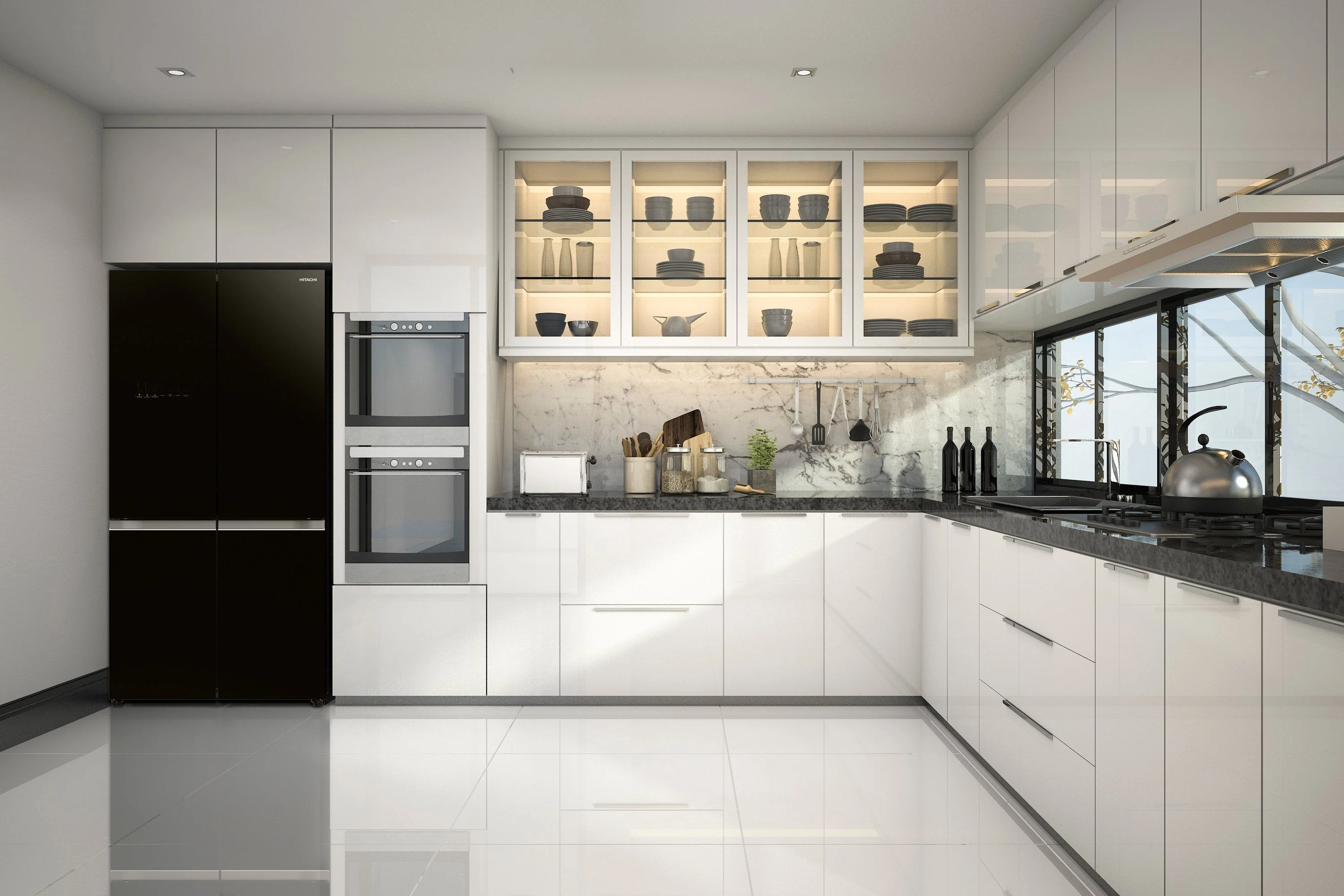 Hitachi RWB640VGB1GBK 4 DOOR Refrigerator Luxury 638L Vacuum Compartment Glass Black - Image 5