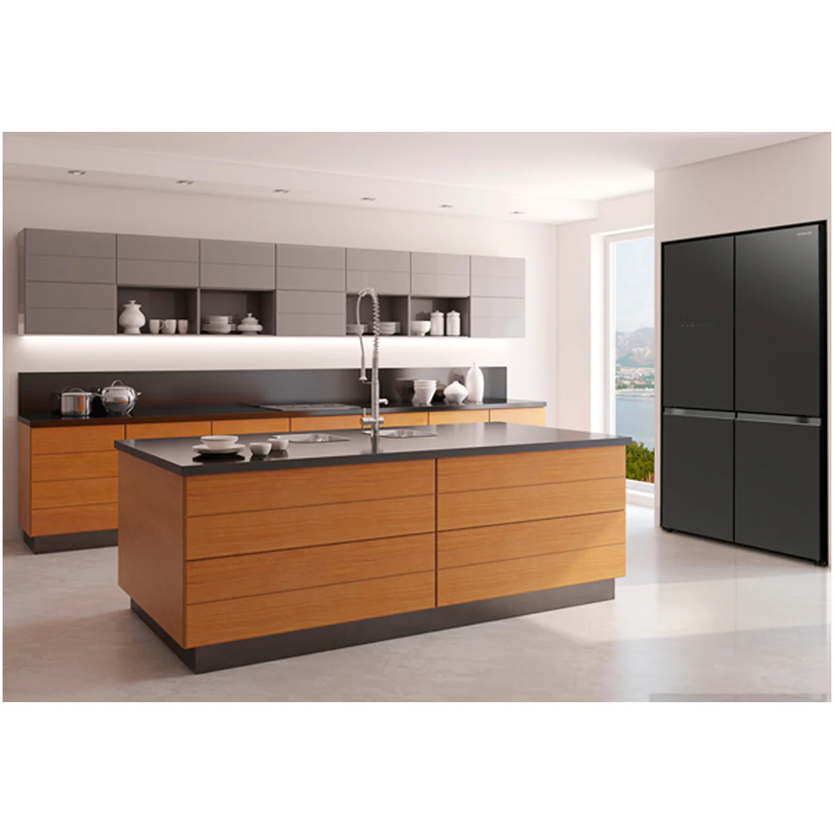 Hitachi RWB640VGB1GMG 4 DOOR Refrigerator Luxury 638L Vacuum Compartment Glass Grey - Image 6