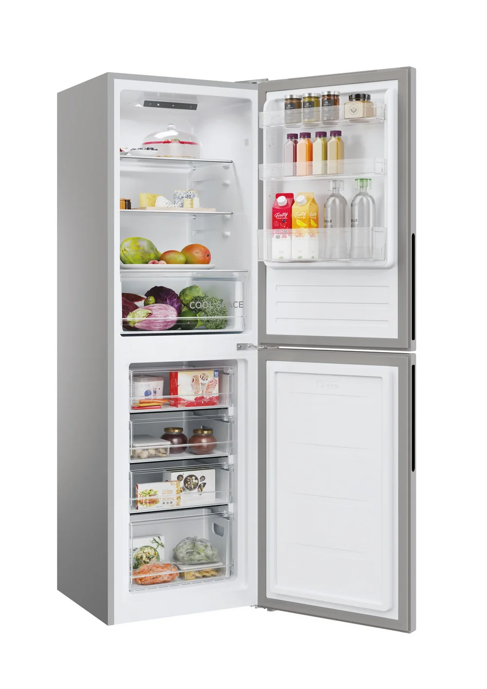 Hoover HVT3CLECKIHS-1 55cm Low Frost Fridge Freezer Silver - Image 3