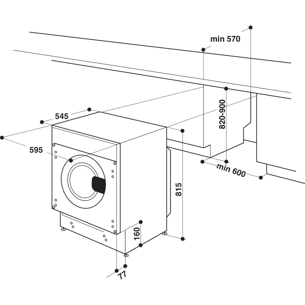 Hotpoint BIWDHG861485 Integrated Washer Dryer With 1400 Spin White - Image 15
