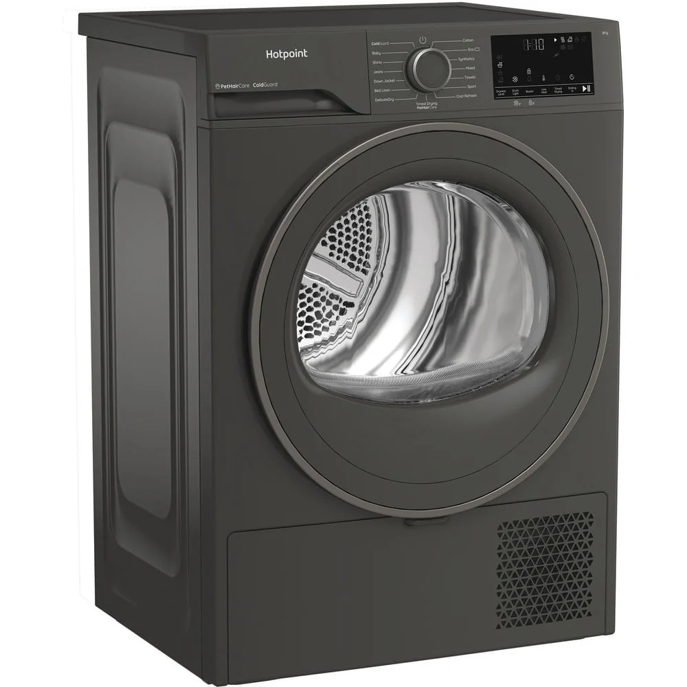 Hotpoint C HSD 82M GG UK Freestanding 8kg Heat Pump Tumble Dryer with PetHairCare Grey CHSD82MGGUK - Image 2