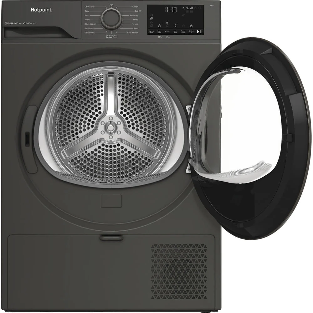 Hotpoint C HSD 82M GG UK Freestanding 8kg Heat Pump Tumble Dryer with PetHairCare Grey CHSD82MGGUK - Image 3