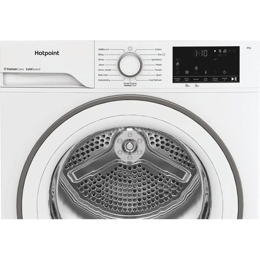 Hotpoint C HSD 82M WW UK 8kg Freestanding Heat Pump Tumble Dryer with PetHairCare White CHSD82MWWUK - Image 10