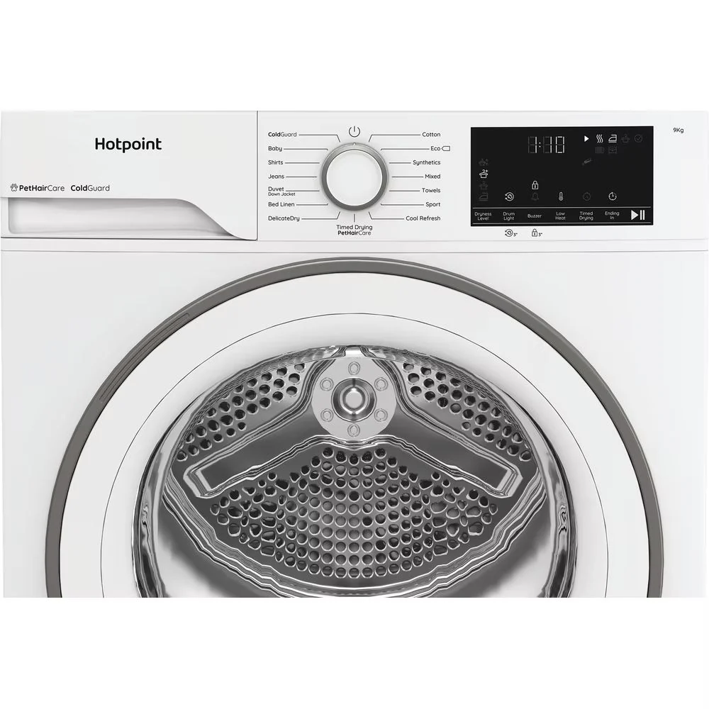 Hotpoint CHD93MWWUK 9KG Heat Pump Tumble Dryer with PetHairCare White - Image 10