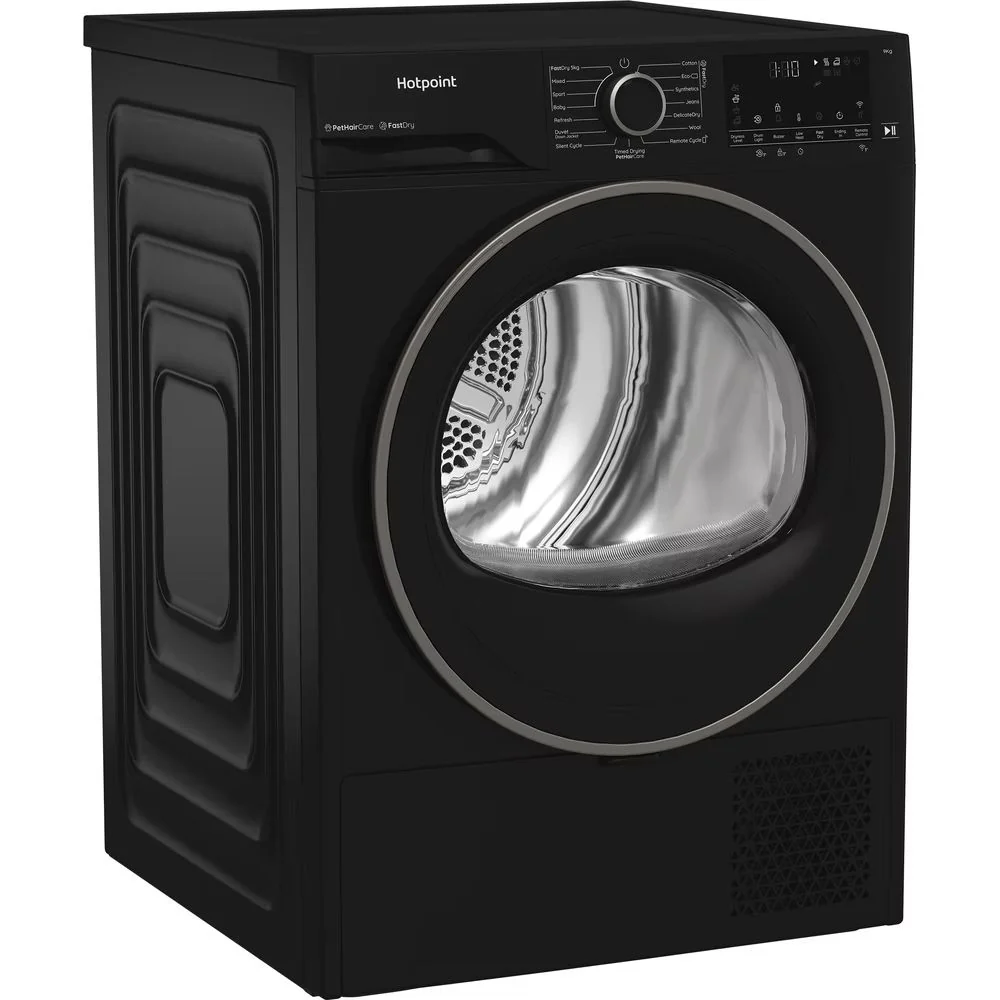Hotpoint CHD94MBBSUK 9kg Heat Pump Tumble Dryer with HomeWhiz Black - Image 3