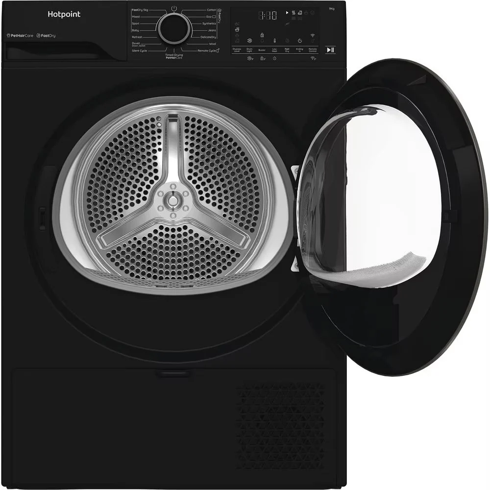 Hotpoint CHD94MBBSUK 9kg Heat Pump Tumble Dryer with HomeWhiz Black - Image 4