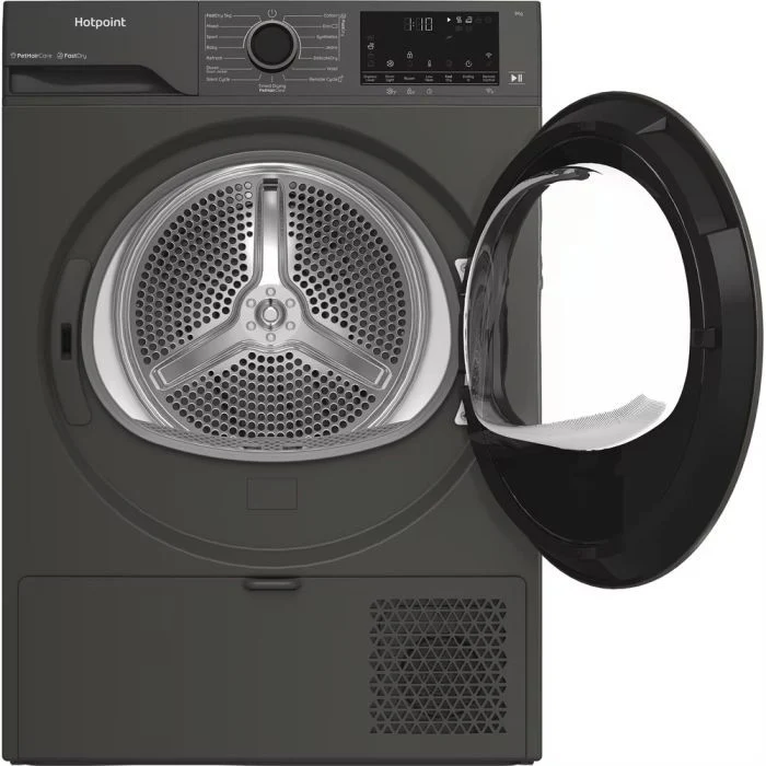 Hotpoint CHD94MGBSUK Fabric Care 9kg Heat Pump Tumble Dryer with HomeWhiz - Graphite - Image 2