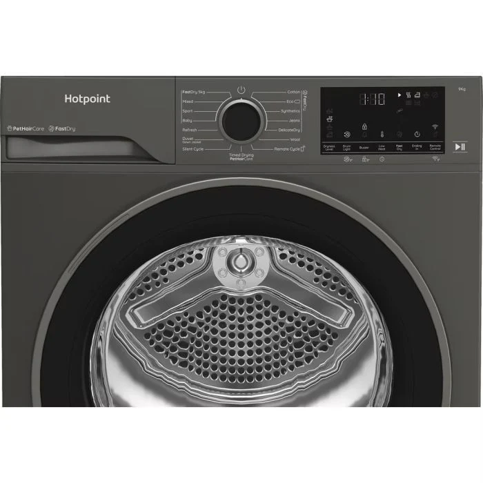 Hotpoint CHD94MGBSUK Fabric Care 9kg Heat Pump Tumble Dryer with HomeWhiz - Graphite - Image 5