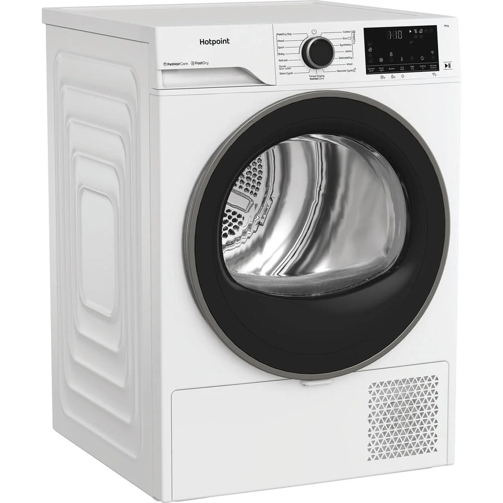 Hotpoint CHD94MWBSUK Freestanding 9kg Heat Pump Tumble Dryer with Fabric Care White - Image 2