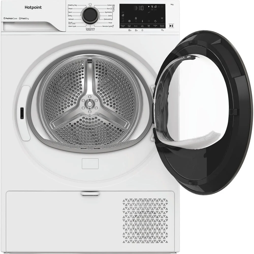 Hotpoint CHD94MWBSUK Freestanding 9kg Heat Pump Tumble Dryer with Fabric Care White - Image 3