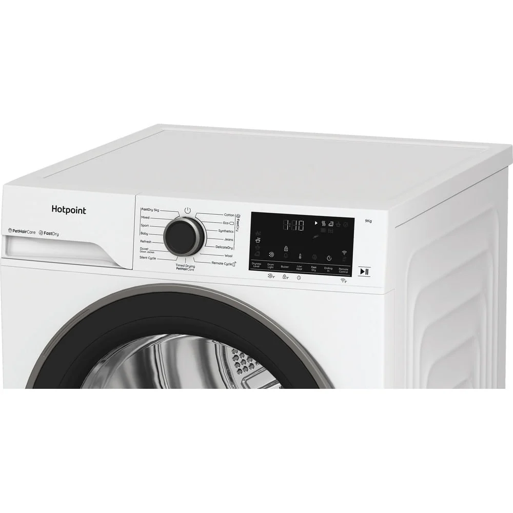 Hotpoint CHD94MWBSUK Freestanding 9kg Heat Pump Tumble Dryer with Fabric Care White - Image 4