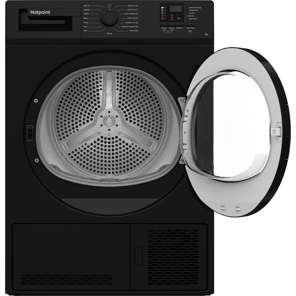 Hotpoint CHDC82BBGDUK 8KG Condenser Tumble Dryer With Sensor Black - Image 2