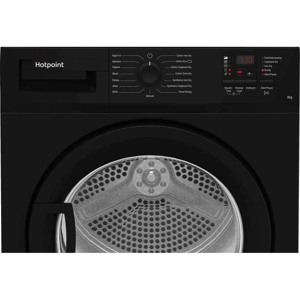 Hotpoint CHDC82BBGDUK 8KG Condenser Tumble Dryer With Sensor Black - Image 3