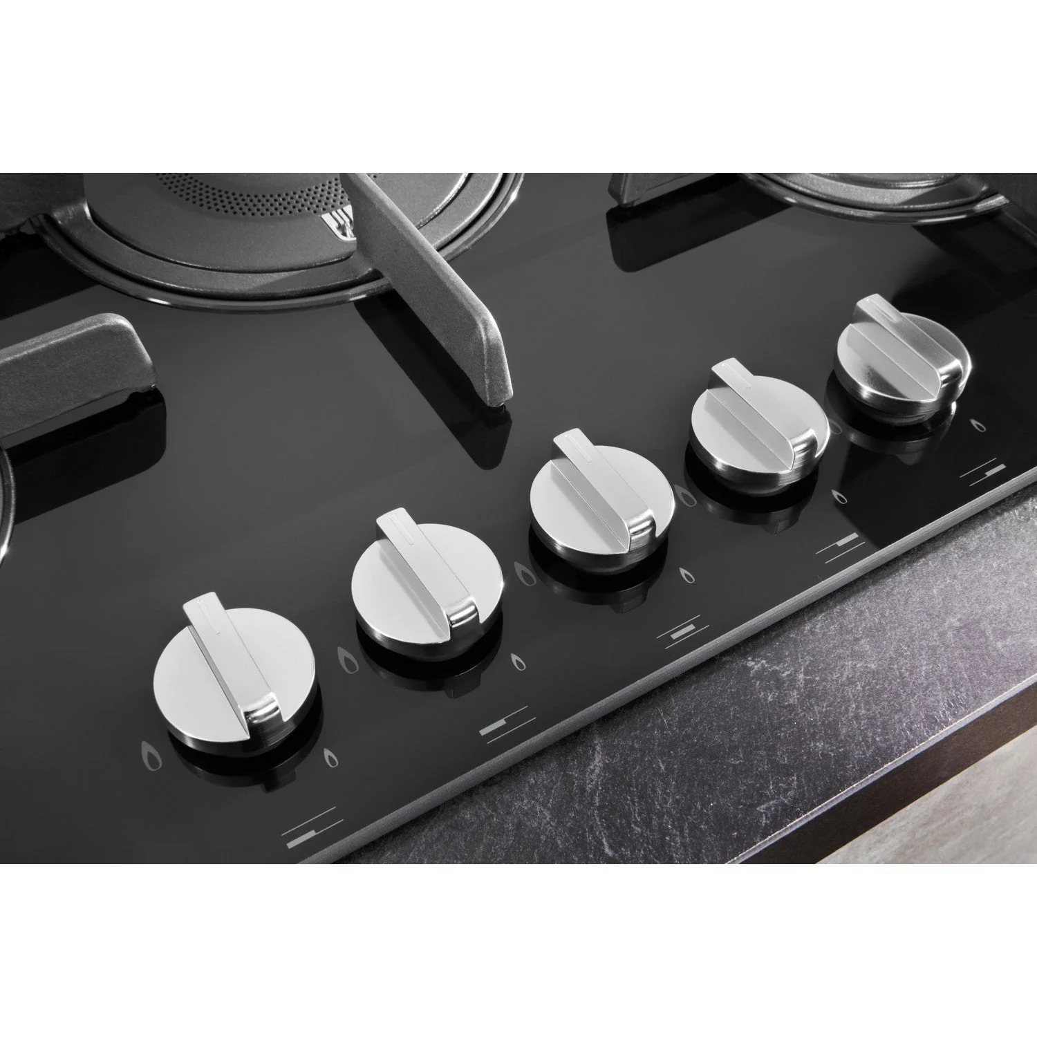 Hotpoint FTGHG751DHBK 75cm 5 Burner Gas on Glass Hob with Vertical Flame Black - Image 5