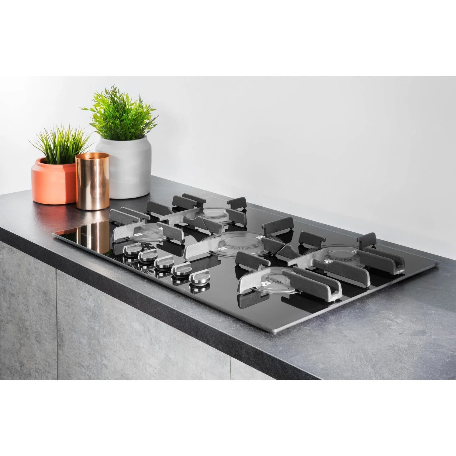 Hotpoint FTGHG751DHBK 75cm 5 Burner Gas on Glass Hob with Vertical Flame Black - Image 7