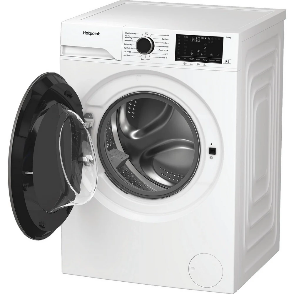 Hotpoint HBD9681ANTSTAIN 9+6kg 1400 Spin Freestanding Front Load Washer Dryer - White - Image 2