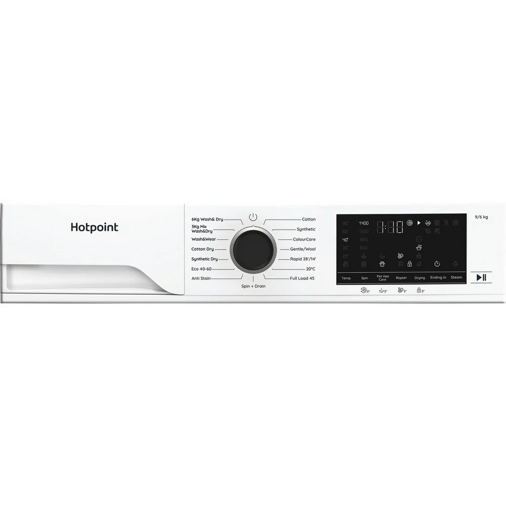 Hotpoint HBD9681ANTSTAIN 9+6kg 1400 Spin Freestanding Front Load Washer Dryer - White - Image 4