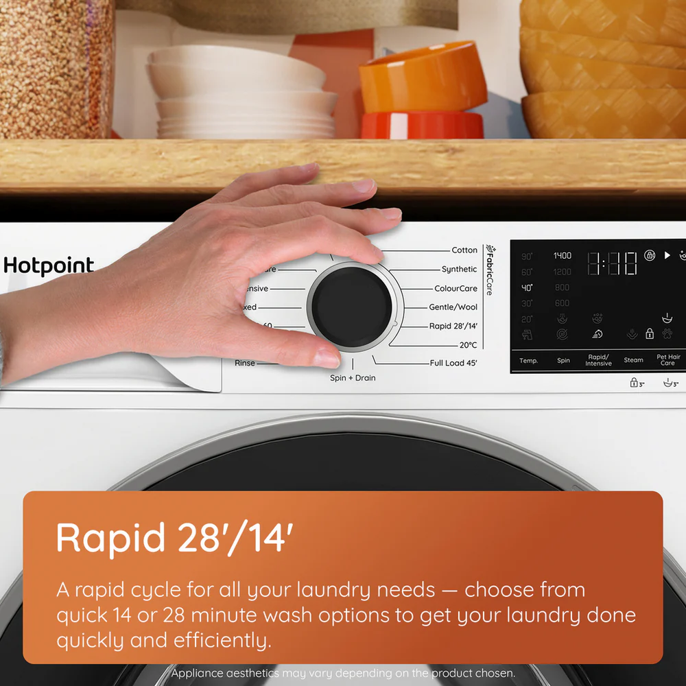 Hotpoint HBWH93CAREUK 9kg 1400 spin Freestanding Washing Machine White - Image 9