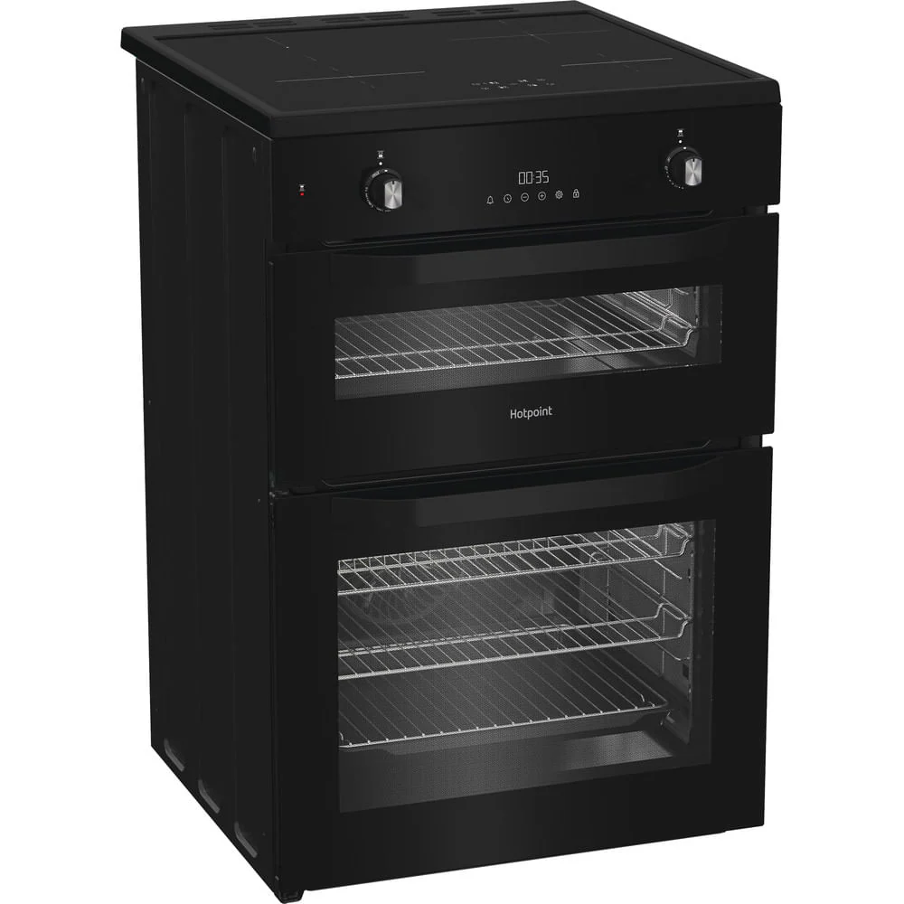 Hotpoint HDE6IDC2B1 60cm Electric Double Cooker with Induction Hob Black - Image 3