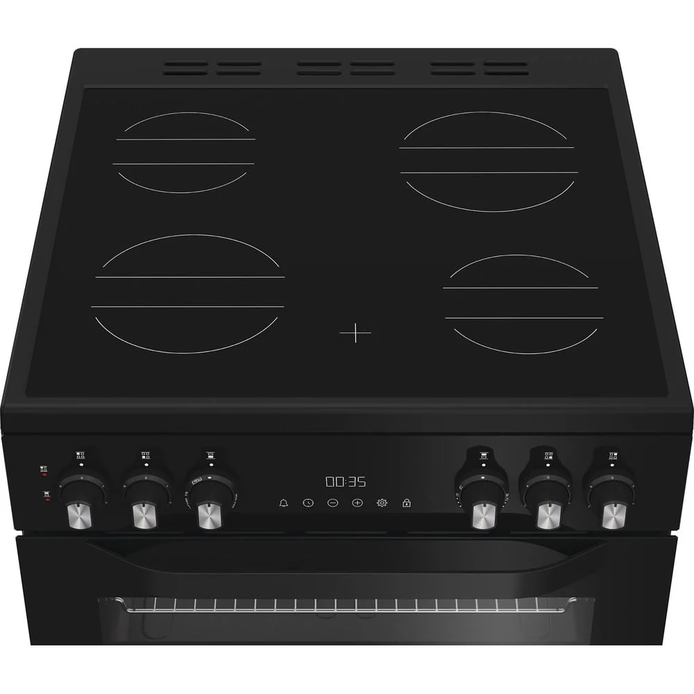 Hotpoint HDE6VDB1 Freestanding Electric Double Cooker With Ceramic Hob Black - Image 3