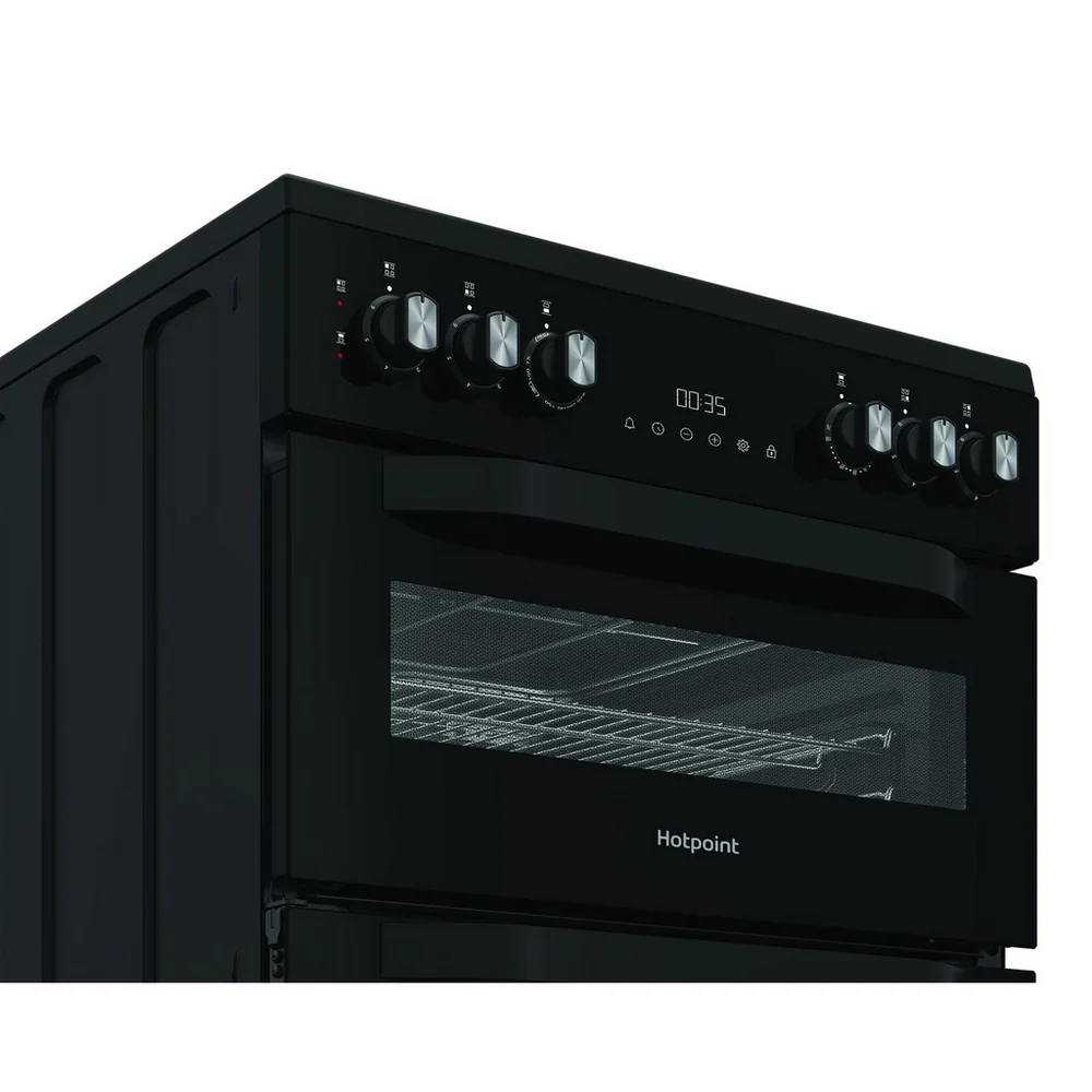 Hotpoint HDE6VDC2B1 60cm Double Oven Electric Cooker with Ceramic Hob in Black - Image 6
