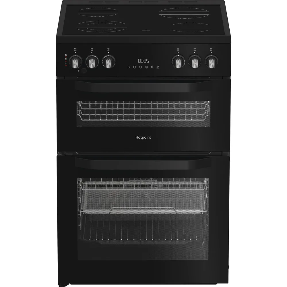Hotpoint HDE6VDCASB1 60cm Electric Double Cooker With Induction Hob and Air Fry Black