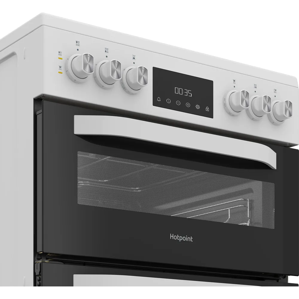 Hotpoint HDE6VDW 60cm Electric Double Cooker with Induction Hob White - Image 11