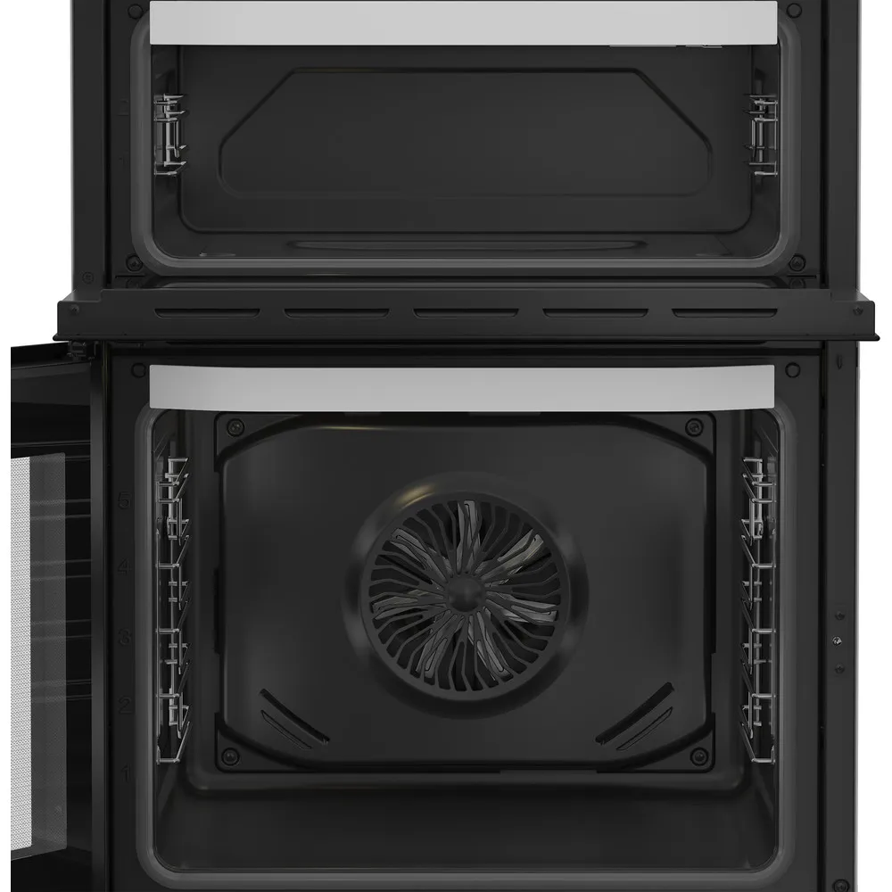 Hotpoint HDE6VDW 60cm Electric Double Cooker with Induction Hob White - Image 2