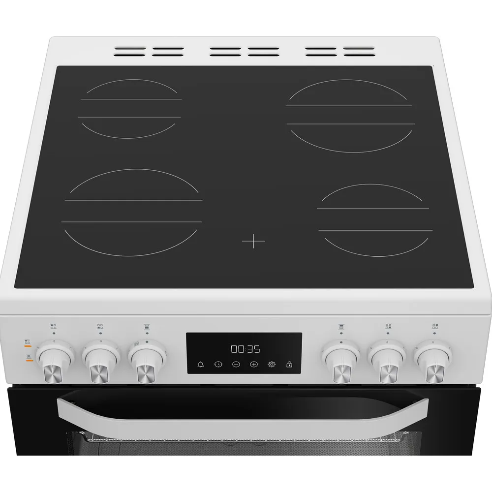 Hotpoint HDE6VDW 60cm Electric Double Cooker with Induction Hob White - Image 5