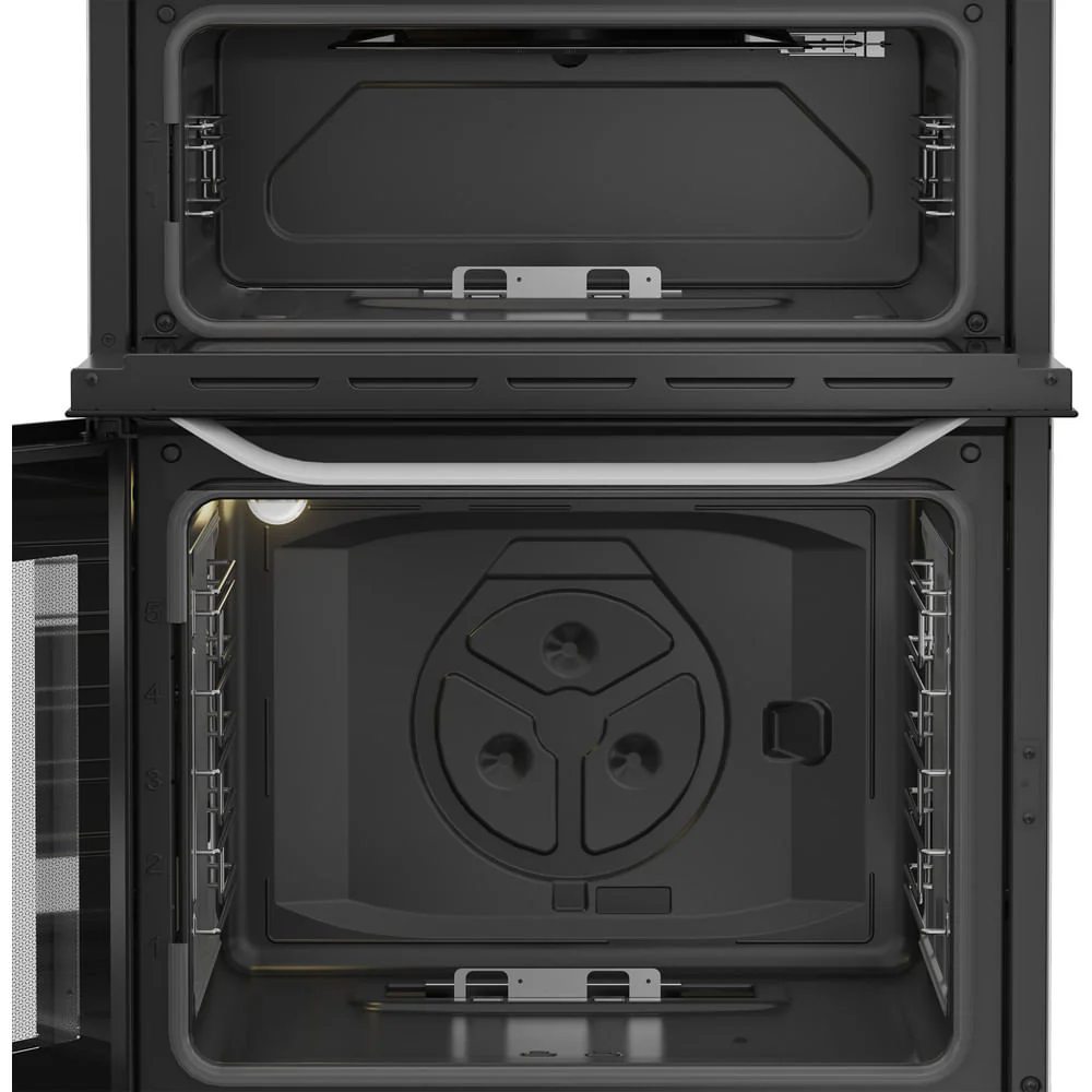 Hotpoint HDG6GDCW 60cm Freestanding Gas Double Cooker with Glass Lid White - Image 5