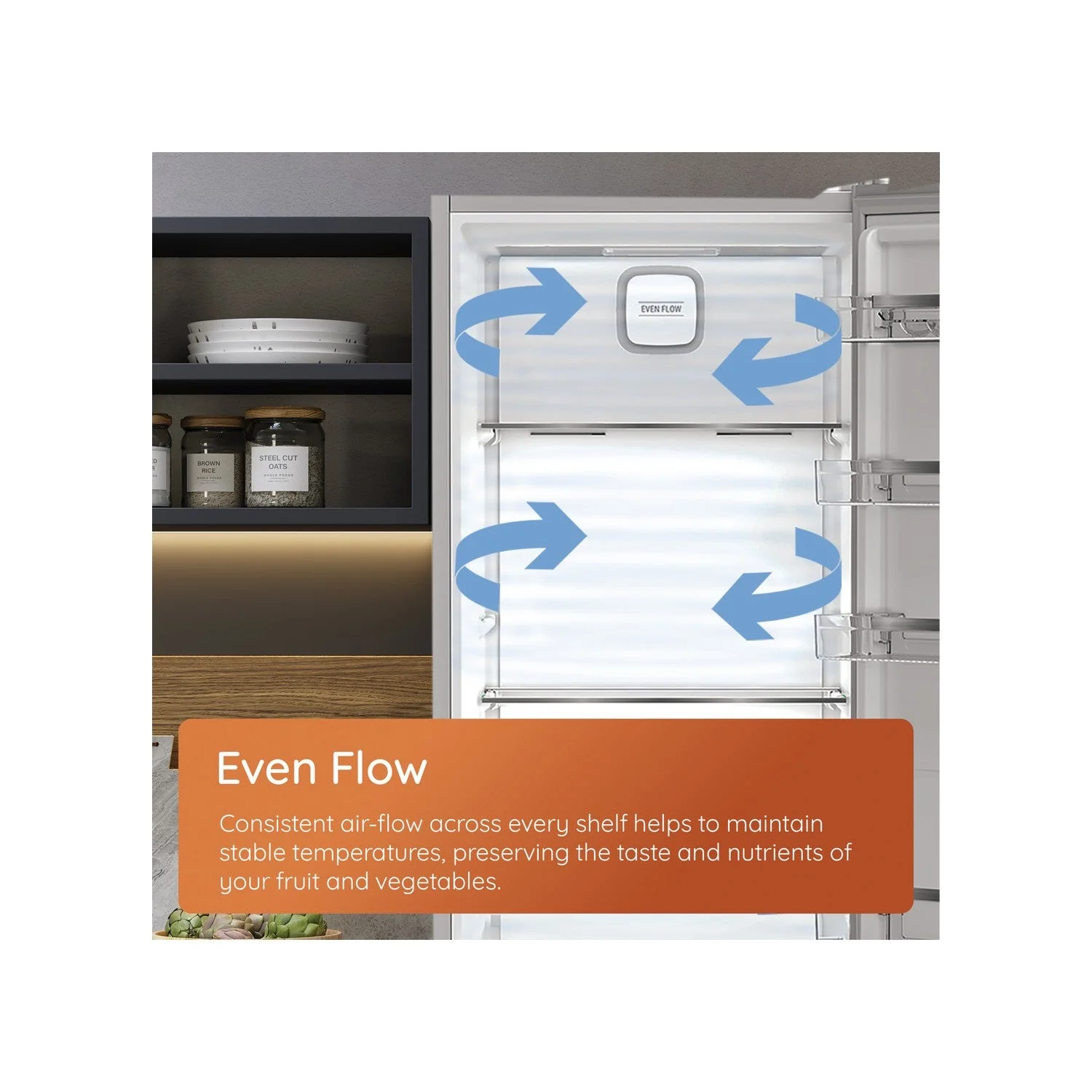 Hotpoint HPK26363WXP4UK Freestanding Dual No Frost Fridge Freezer With Even Flow Inox - Image 9