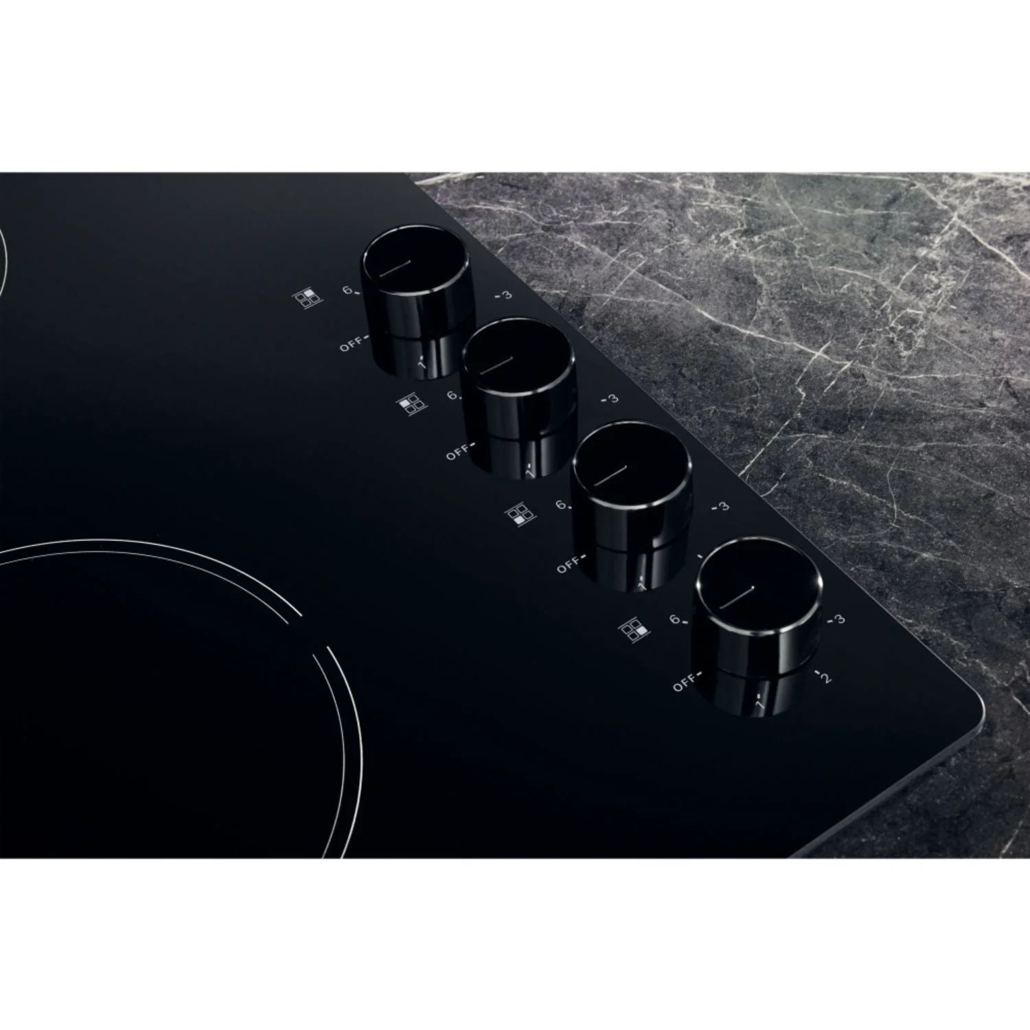 Hotpoint HR620RH 60cm 4 Zone Control Electric Ceramic Hob Black - Image 3