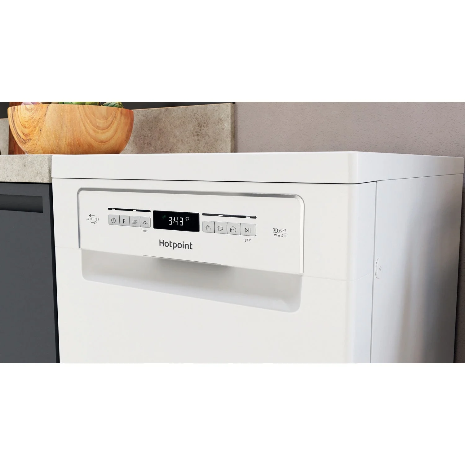 Hotpoint HSFO3T223WUKN Freestanding Slimline Dishwasher 10 Place Setting White - Image 3