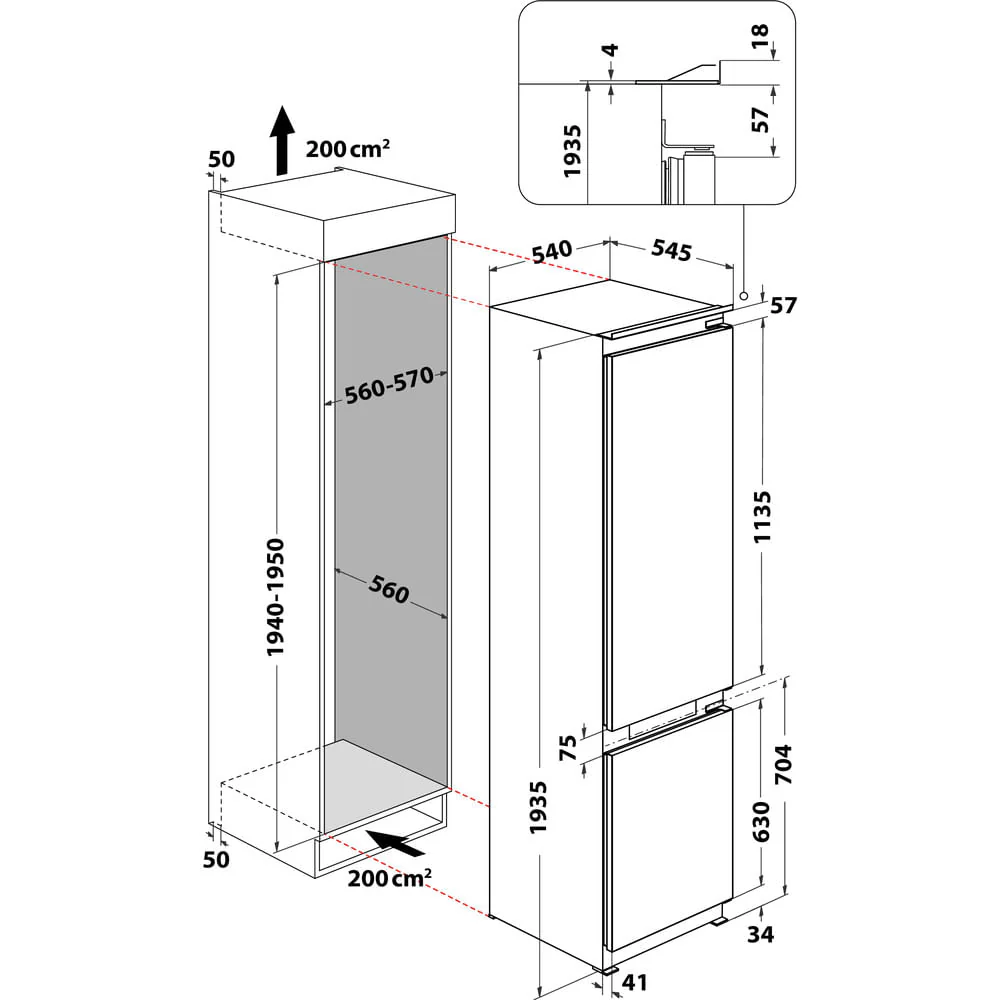 Hotpoint HTC20 T322 UK Integrated Total No Frost 70/30 Fridge Freezer HTC20T322 - Image 15
