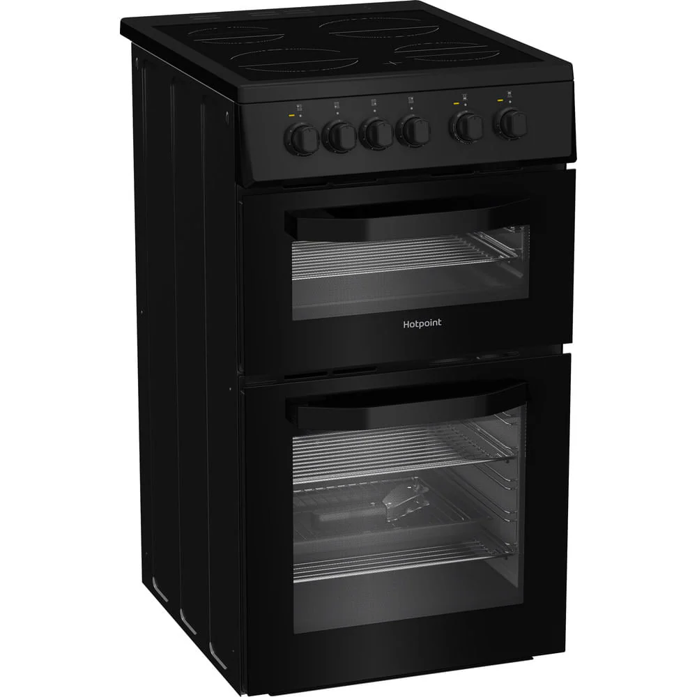 Hotpoint HTE5VCB Freestanding Electric Twin Cooker with Ceramic Hob Black - Image 4