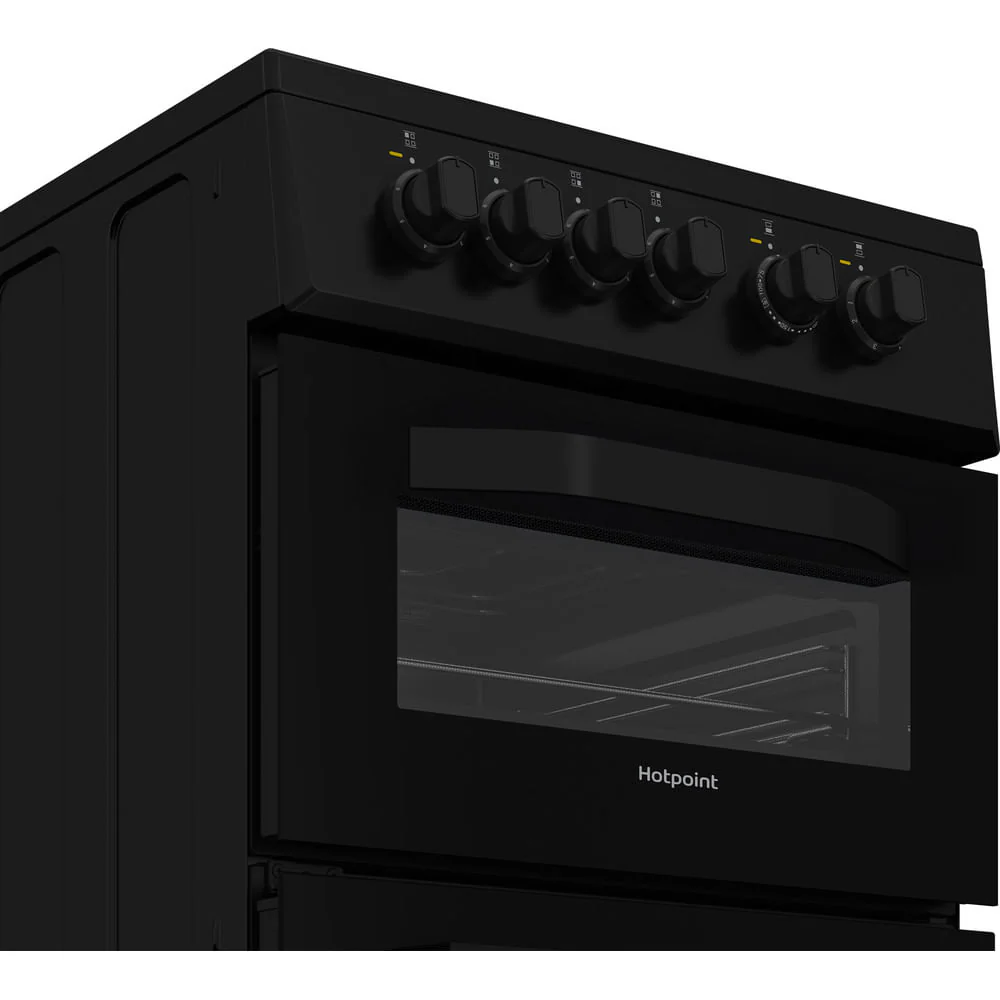 Hotpoint HTE5VCB Freestanding Electric Twin Cooker with Ceramic Hob Black - Image 6