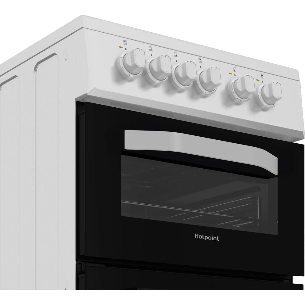Hotpoint HTE5VCW Freestanding Electric Twin Cooker With Ceramic Hob White - Image 4
