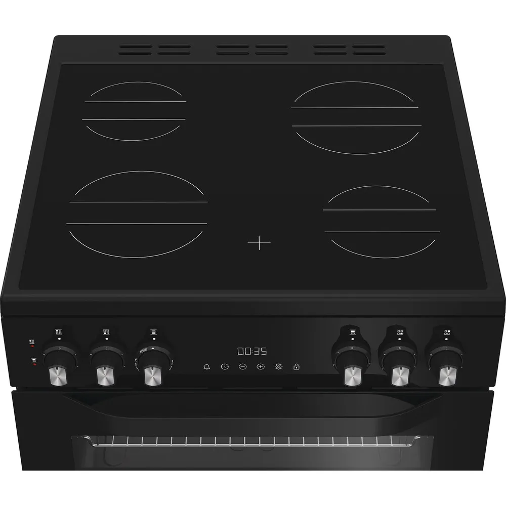Hotpoint HTE6VDCB1 60cm Electric Twin Cooker with Multiflow Black - Image 3